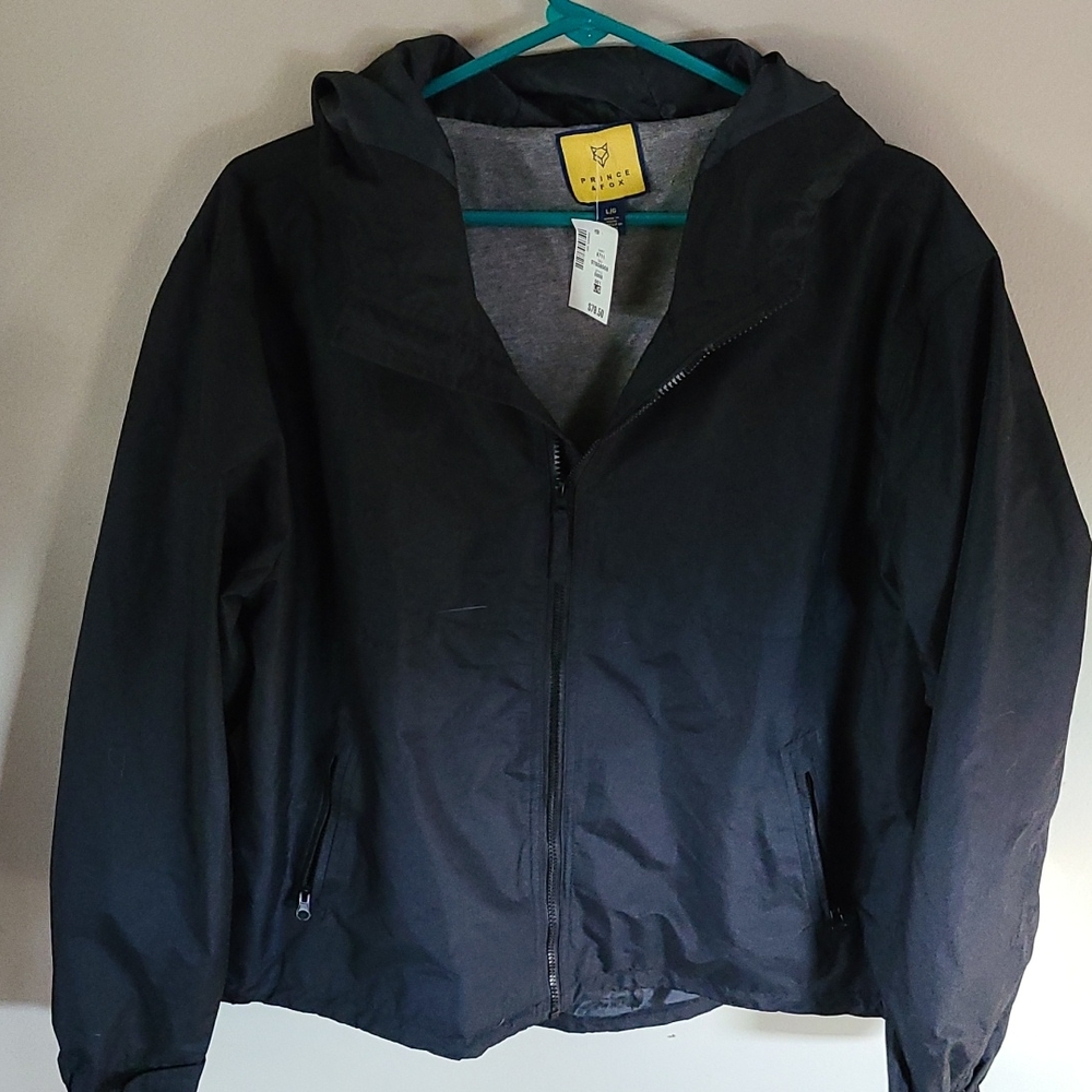 Prince & Fox Hooded rain jacket BLK Size Large